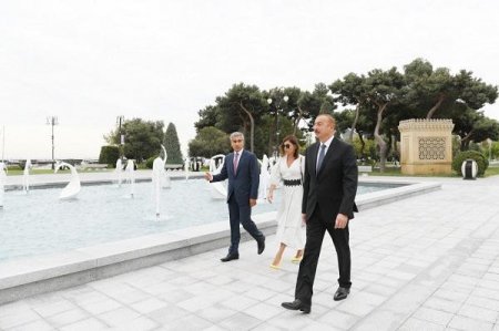 Ильхам Алиев на открытии нового парка