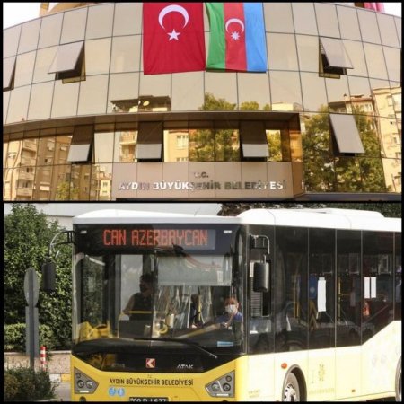 Türkiyədə avtobuslarda “Can Azərbaycan” yazısı - FOTO