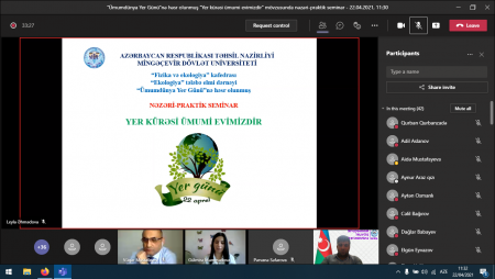 MDU-da Beynəlxalq Yer Kürəsi Gününə həsr olunmuş nəzəri-praktiki seminar
