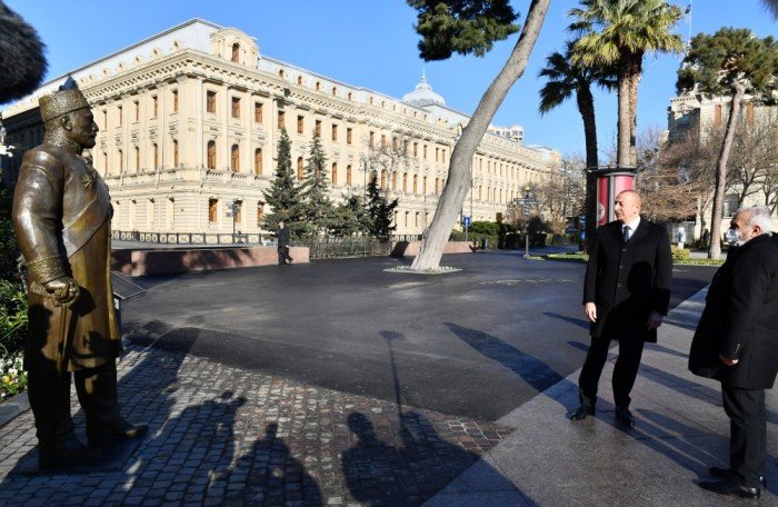 Prezident Hacı Zeynalabdin Tağıyevin abidəsinin açılışını etdi - Fotolar
