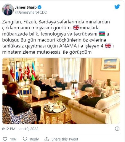 "Böyük Britaniya minalarla mübarizədə təcrübəsini Azərbaycanla bölüşür" - Səfir