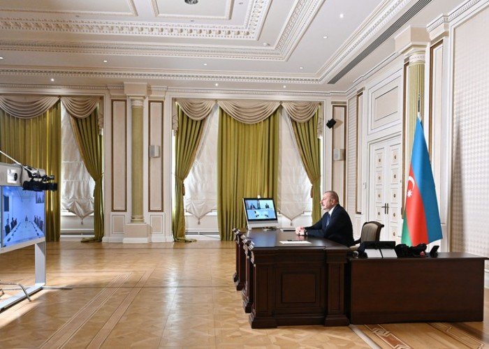 İlham Əliyev iranlı naziri videoformatda qəbul etdi - FOTO