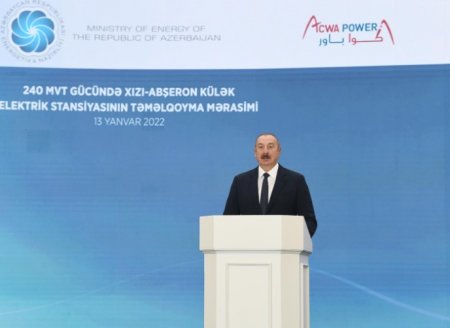 Prezident "Xızı-Abşeron" Elektrik Stansiyasının təməlqoyma mərasimində - FOTOLAR (YENİLƏNİB)