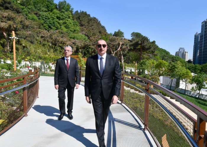 Prezident “Çəmbərəkənd” parkında yaradılan şəraitlə tanış oldu - FOTOLAR