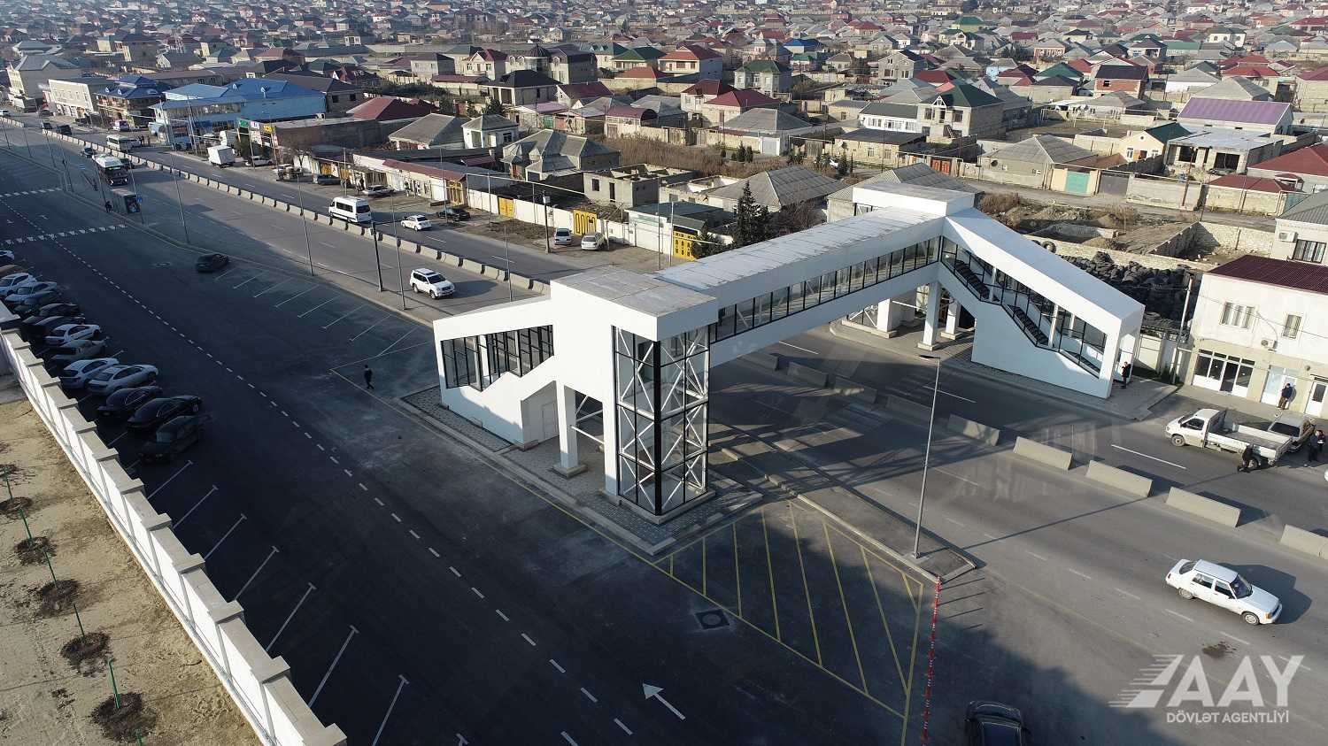 Xocəsən-Lökbatan avtomobil yolunda yerüstü piyada keçidi inşa edilib VİDEO/FOTO