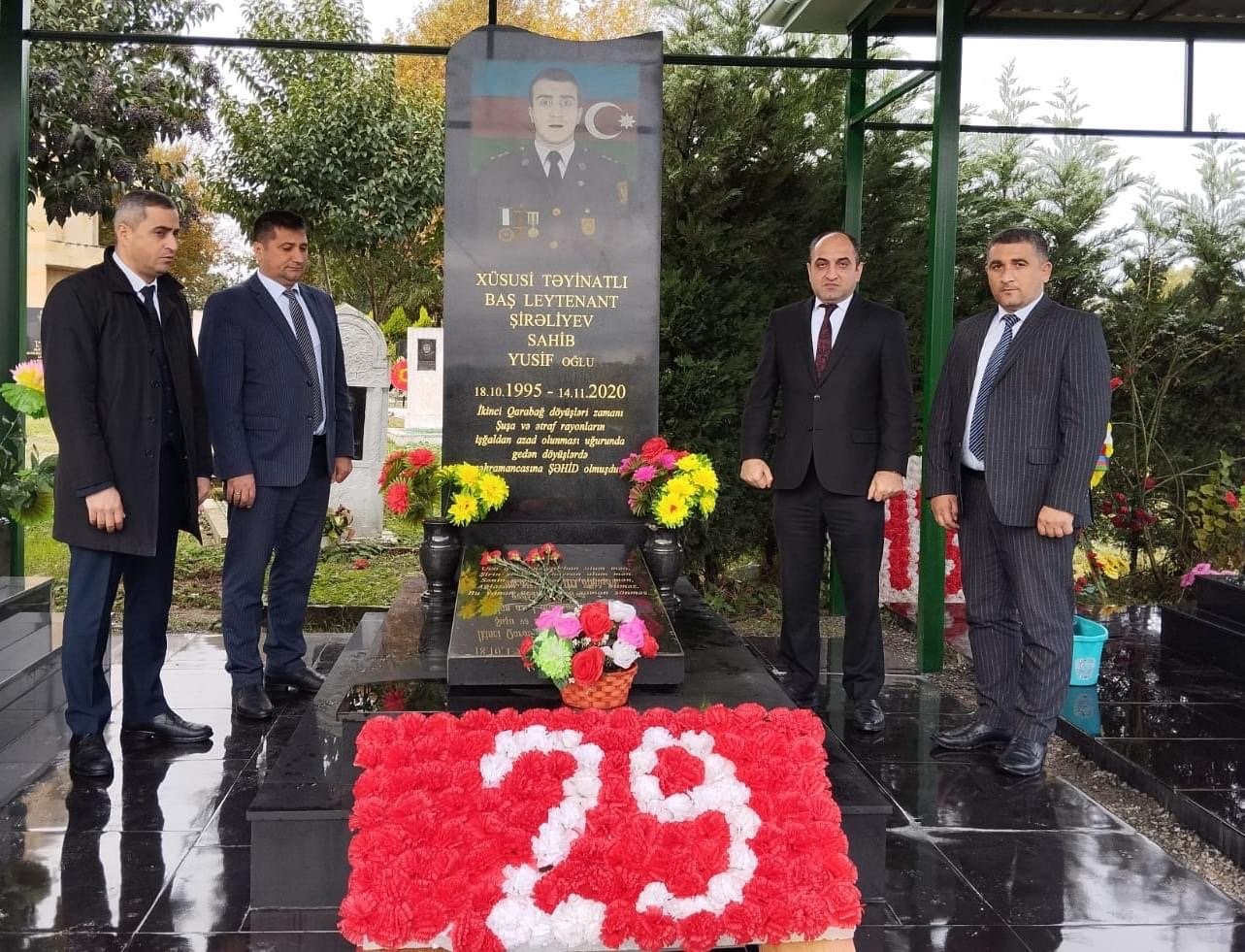 Masallıda İcra hakimiyyətinin əməkdaşları şəhid Sahib Şirəliyevin ildönümündə iştirak etdilər