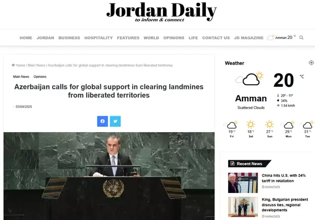 “İordan qəzeti” Azərbaycanın mədən problemi barədə məlumat verib