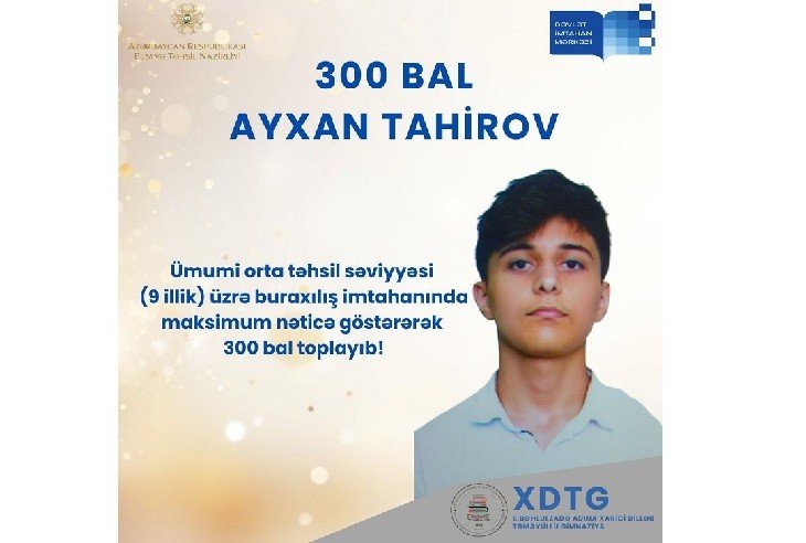 Səttar Bəhlulzadə adına XDTG-nin 9-cu sinif şagirdi maksimum nəticə göstərdi