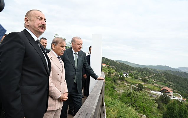 Əliyev, Ərdoğan və Şərif Laçını gəzdilər - Fotolar