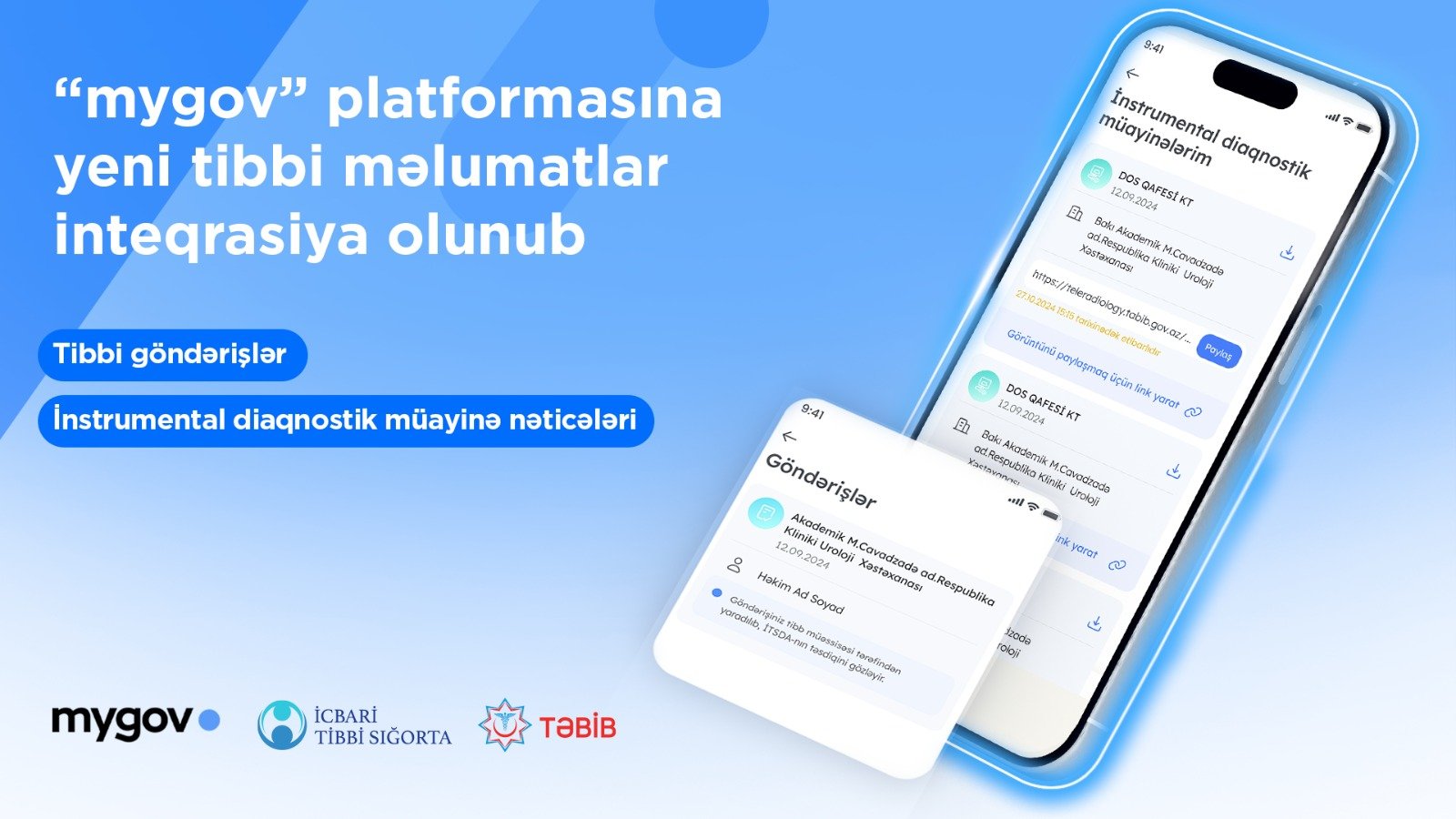 Daha 3 tibbi məlumat “mygov” platformasına inteqrasiya olunub
