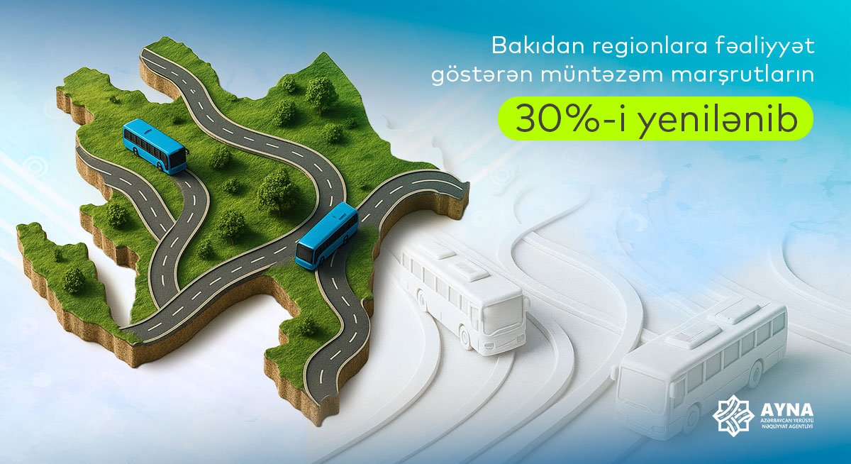 Bakı şəhərindən regionlara fəaliyyət göstərən müntəzəm marşrutların 30 faizi yenilənib