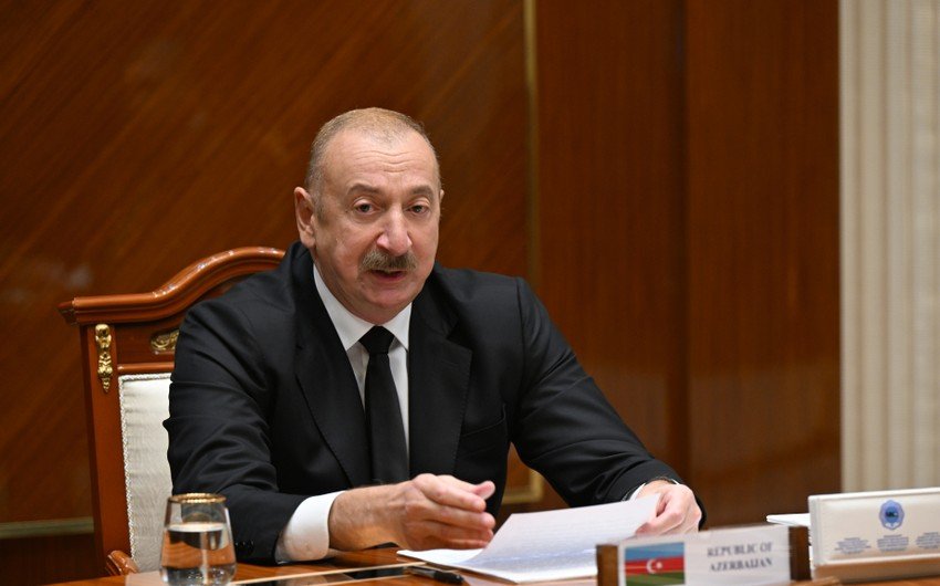 İlham Əliyev: Azərbaycan, Türkmənistan və Özbəkistan mühüm geostrateji mövqeyə malikdir