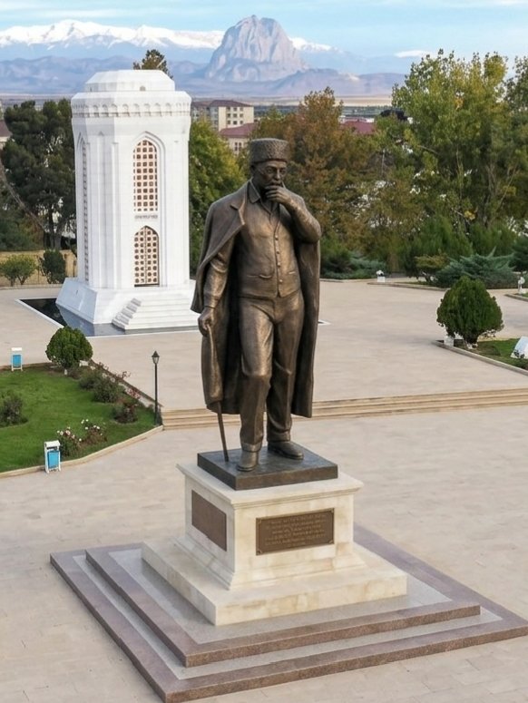 “Hüseyn Cavid üçün müəllif konsepti: Elxan Zeynalovun eskizi süni intellekt vasitəsilə Naxçıvanda vizuallaşdırılıb”