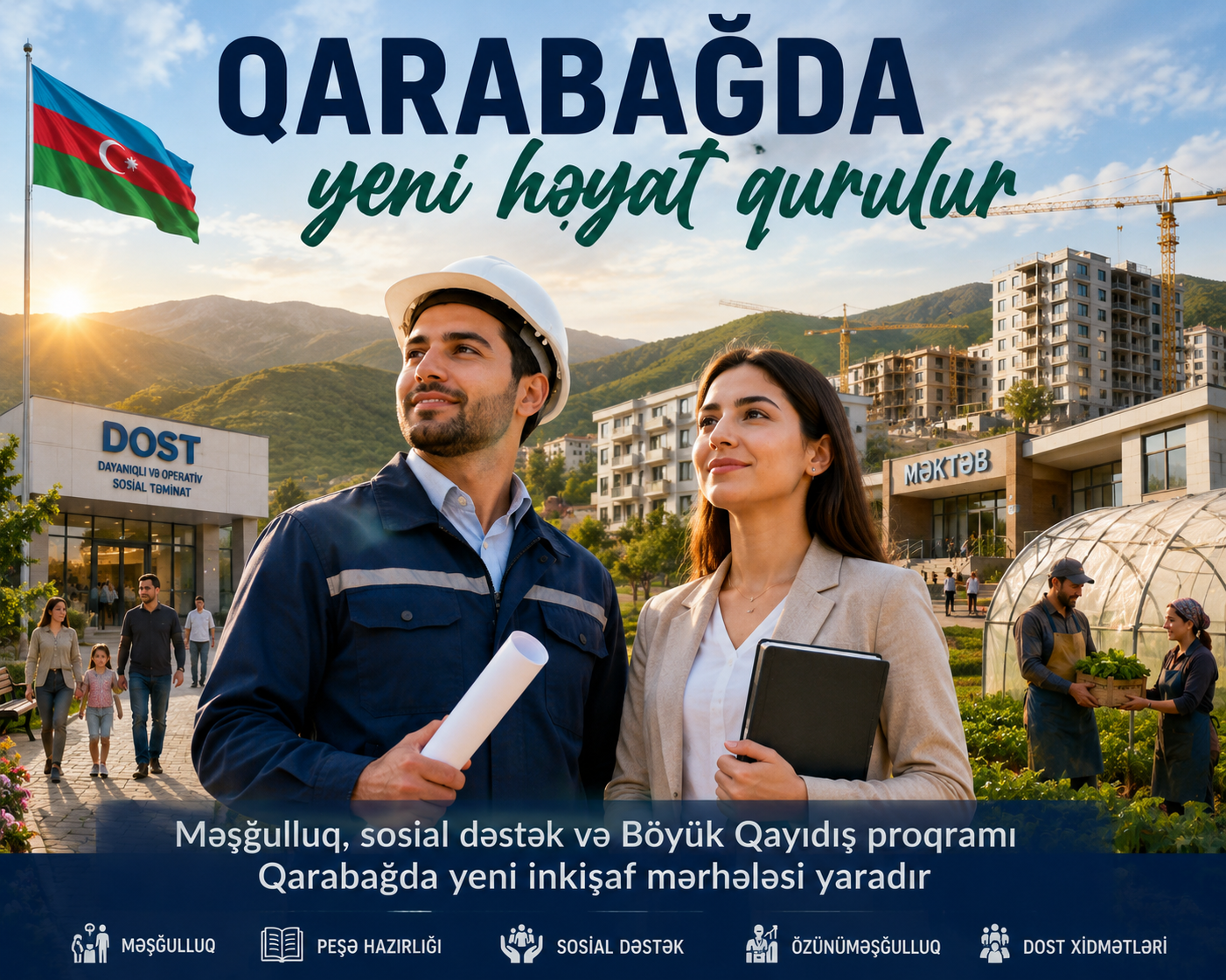 Qarabağda minlərlə sakinin məşğulluğu və sosial təminatı gücləndirilib