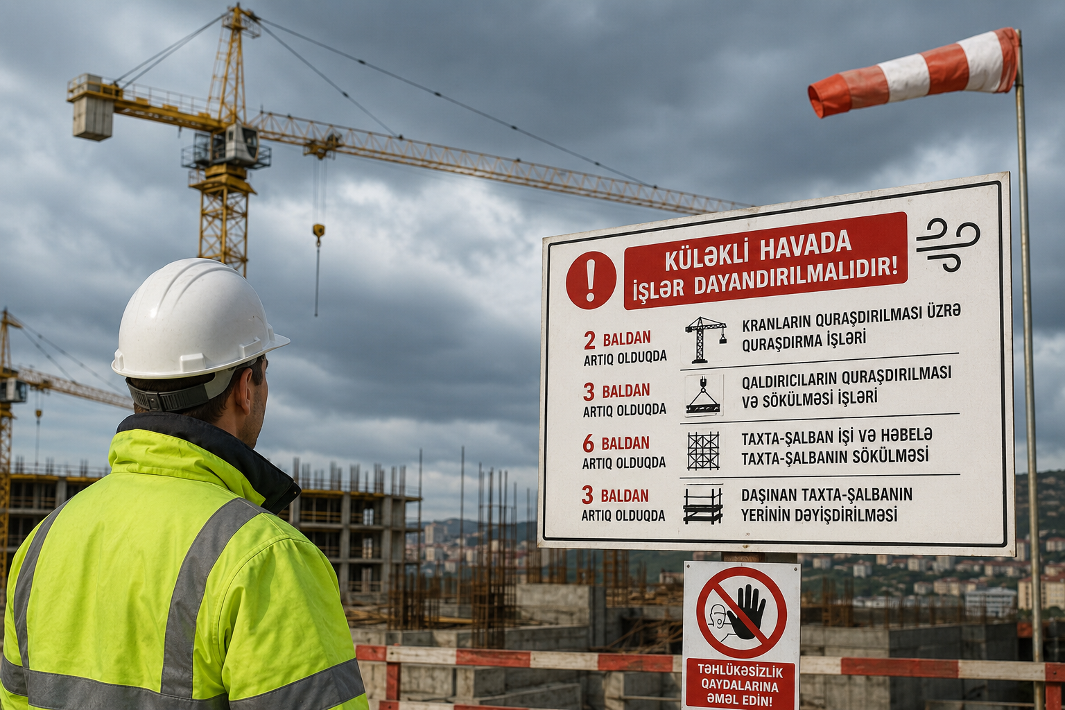 Küləkli havada açıq sahələrdə işlər dayandırılmalıdır? – Ekspert təhlükəsizlik qaydalarını xatırlatdı