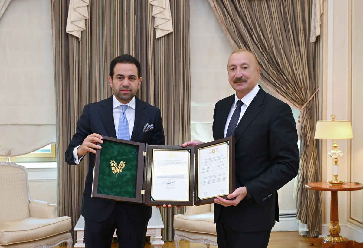 İlham Əliyevə "Zayed İnsan Qardaşlığı Mükafatı"nın sertifikatı təqdim olunub