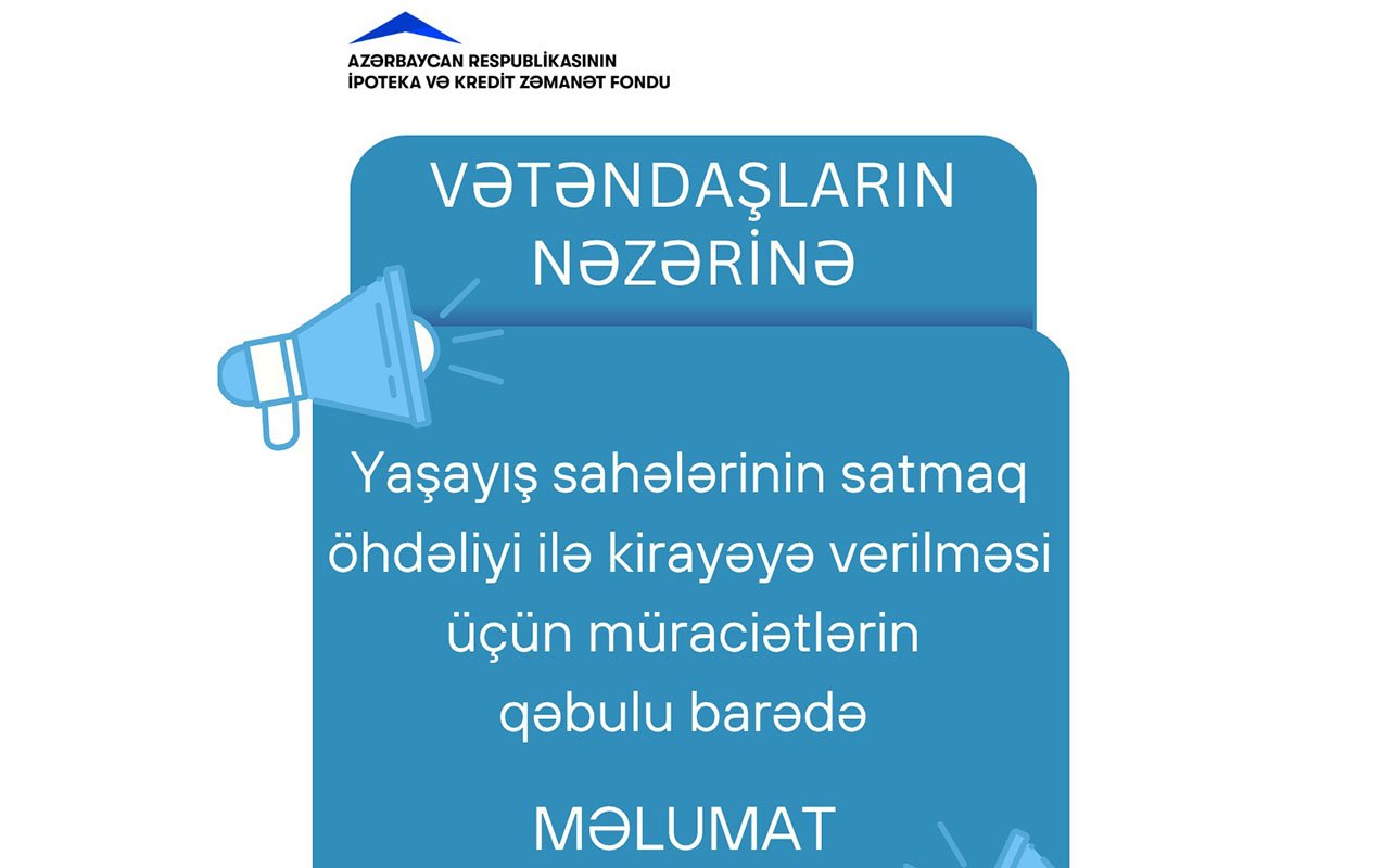 Sabahdan kirayə mənzil mexanizmi üzrə müraciətlərin qəbulu müvəqqəti - Dayandırılır