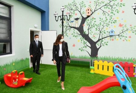 Мехрибан Алиева на открытии детского сада