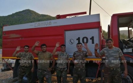 Сотрудник МЧС: Азербайджанским пожарным удалось ликвидировать пожар в трех направлениях - ФОТО