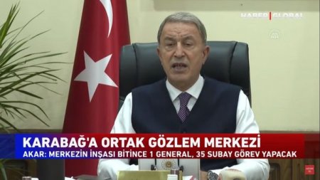 Hulusi Akar: “Monitorinq mərkəzində xidmət aparacaq türkiyəli hərbçilər Azərbaycana yollanıb” - VİDEO