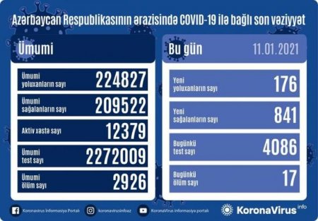 Azərbaycanda daha 17 nəfər koronavirusdan öldü: 176 yeni yoluxma - FOTO