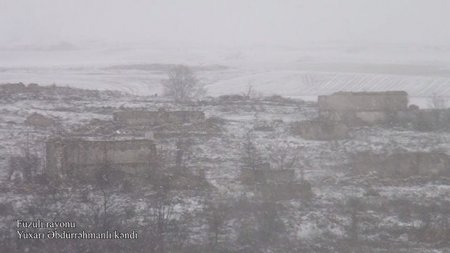 İşğaldan azad edilən Yuxarı Əbdürrəhmanlı kəndinin görüntüləri - VİDEO
