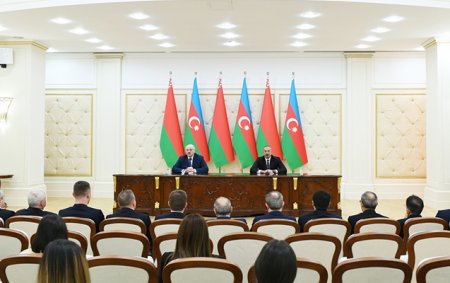 İlham Əliyev və Lukaşenkonun - Mətbuata bəyanatları