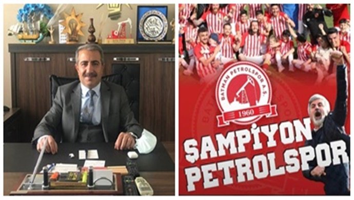 BAŞKAN ŞEFİK ÖNER`DEN ŞAMPİYON BATMAN PETROL SPOR`U KUTLUYORUM - FOTO