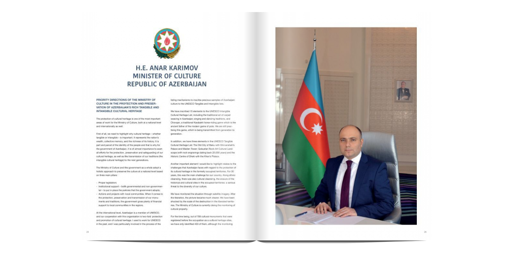“Diplomatic World” jurnalında mədəniyyət naziri Anar Kərimov ilə müsahibə dərc edilib