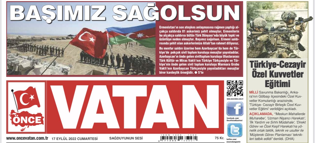 ÖNCE VATAN HABER MERKEZİ -  BAŞIMIZ SAĞ OLSUN - ÖZƏL