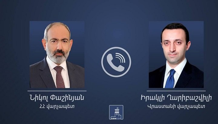 Paşinyan Qaribaşvili ilə Soçidə keçirilən üçtərəfli sammitin nəticələrini müzakirə edib