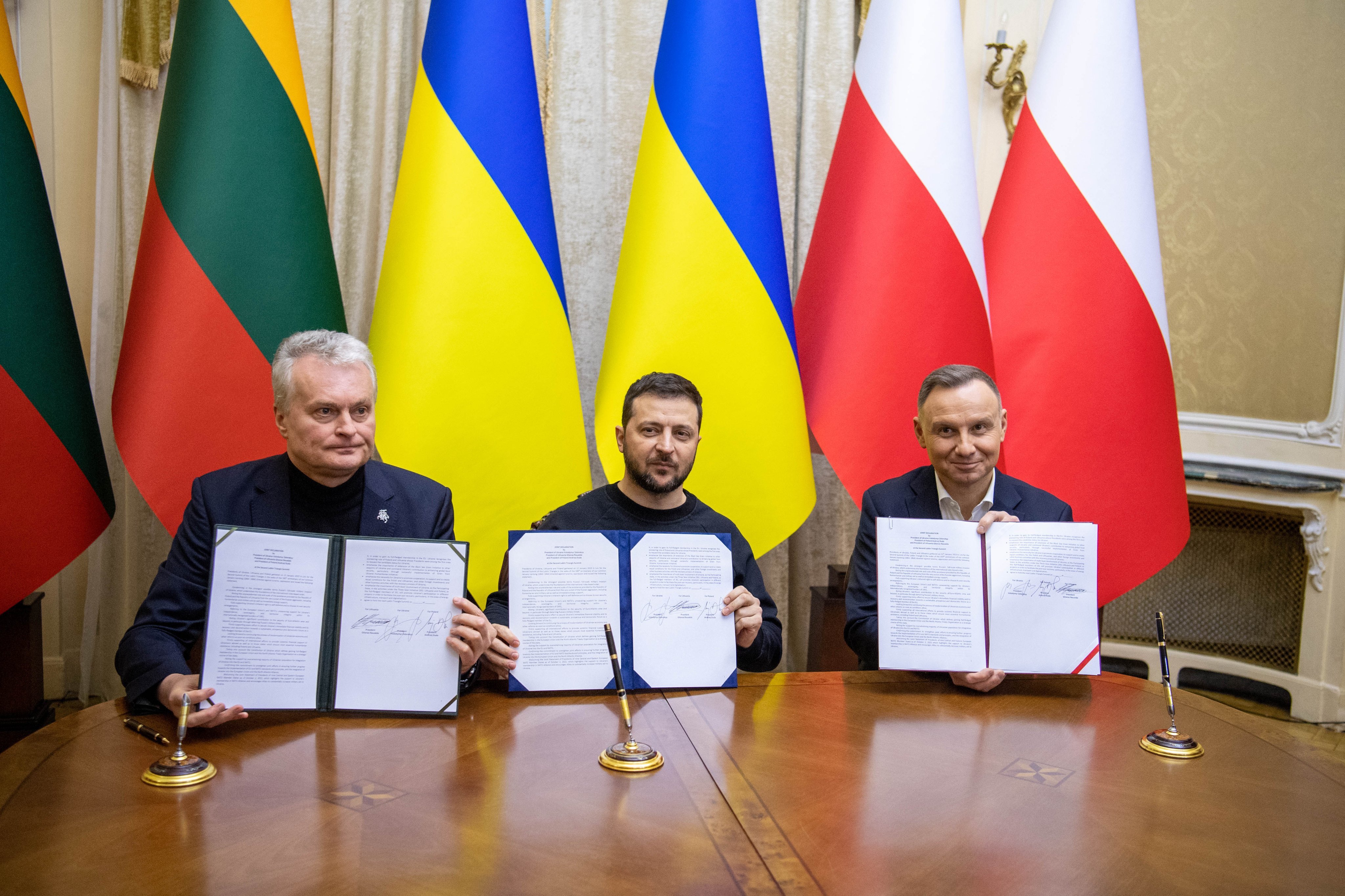 Polşa, Ukrayna və Litva prezidentləri birgə bəyannamə imzaladılar