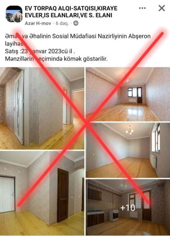 Nazirliyin evləri maklerlər tərəfindən satışa çıxarıldı - ALDANMAYIN