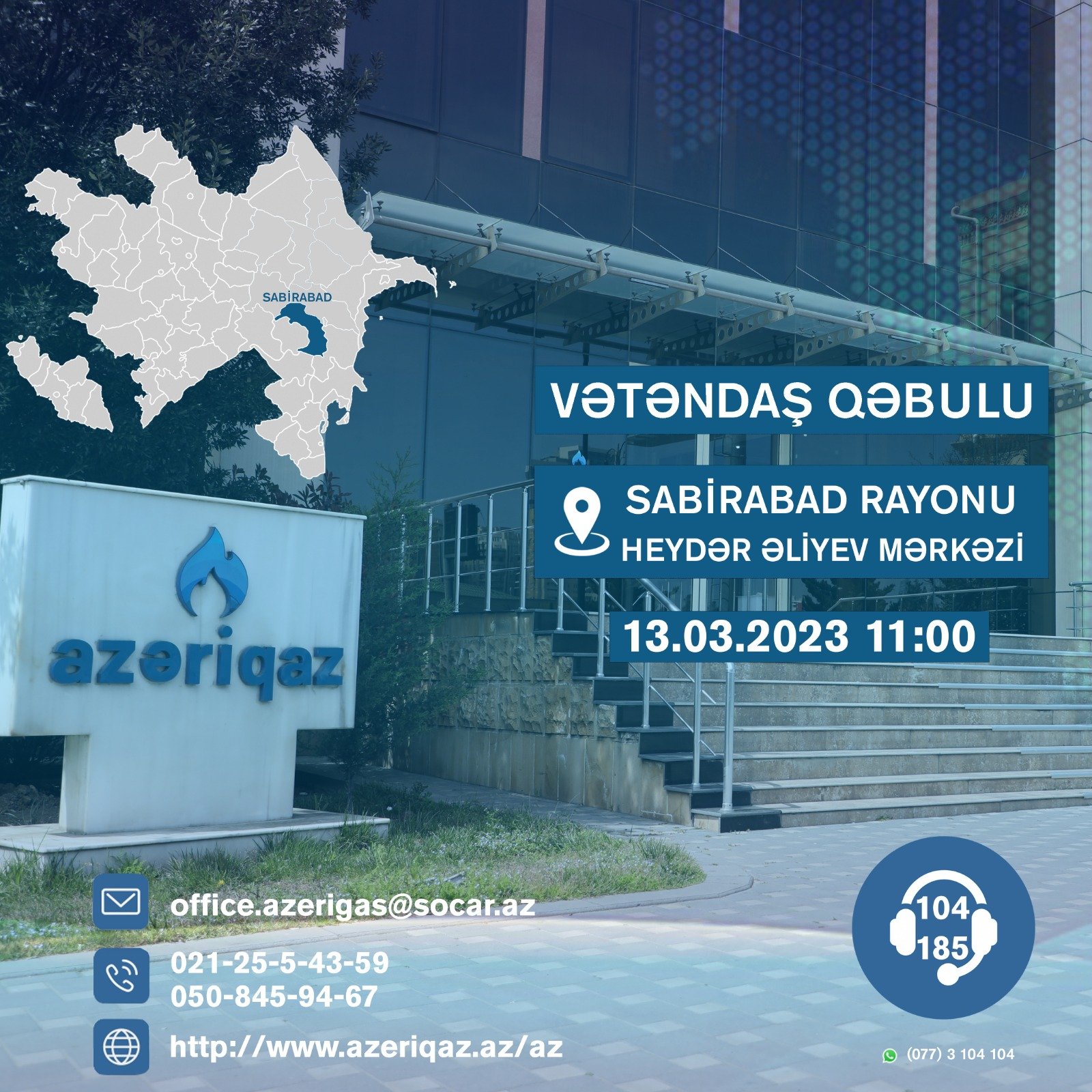 SOCAR "Azəriqaz" İB rəhbərliyinin Saatlı, İmişli və Sabirabad sakinləri ilə görüşü olacaq