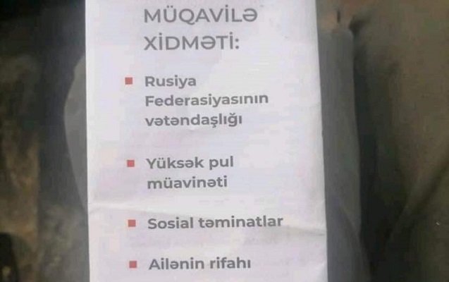 Azərbaycanlılara Rusiya ordusuna qoşulmaq üçün bukletlər paylanılır? - Foto