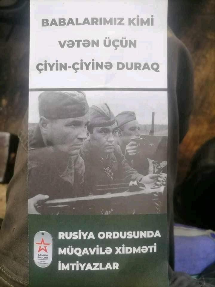 Azərbaycanlılara Rusiya ordusuna qoşulmaq üçün bukletlər paylanılır? - Foto