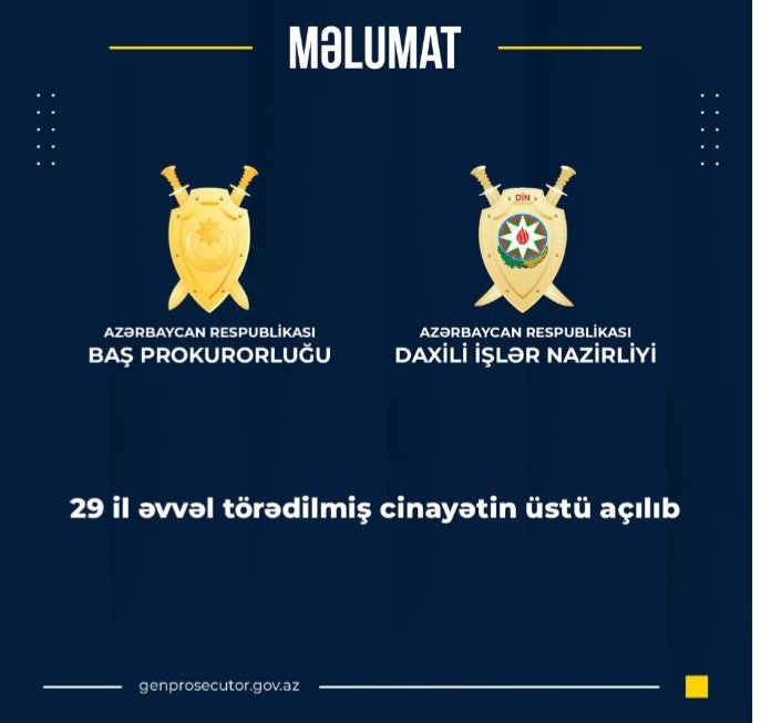 30 il bağlı qalmış cinayət işinin açılması təmin edilib