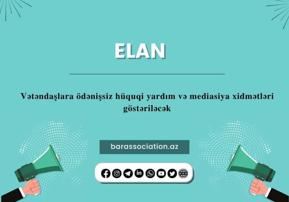 Mediasiya Şurası vətəndaşlara ödənişsiz hüquqi yardım və mediasiya xidmətləri göstərəcək