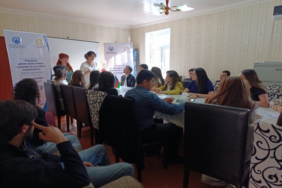 Gəncədə "Qadın-uşaq sığınacaqlarında sosial işin təşkili" mövzusunda seminar təşkil olunub - FOTOLAR