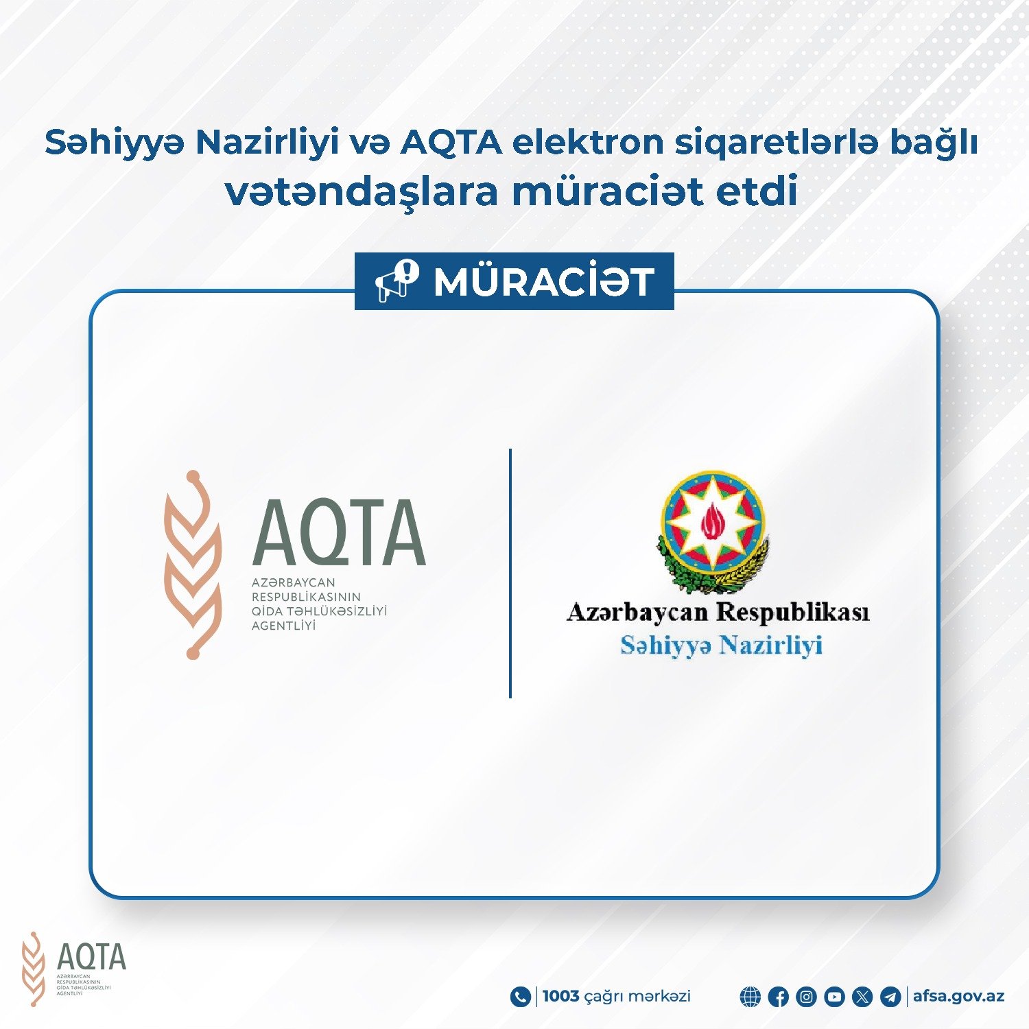 Səhiyyə Nazirliyi və AQTA elektron siqaretlərlə bağlı vətəndaşlara müraciət etdi