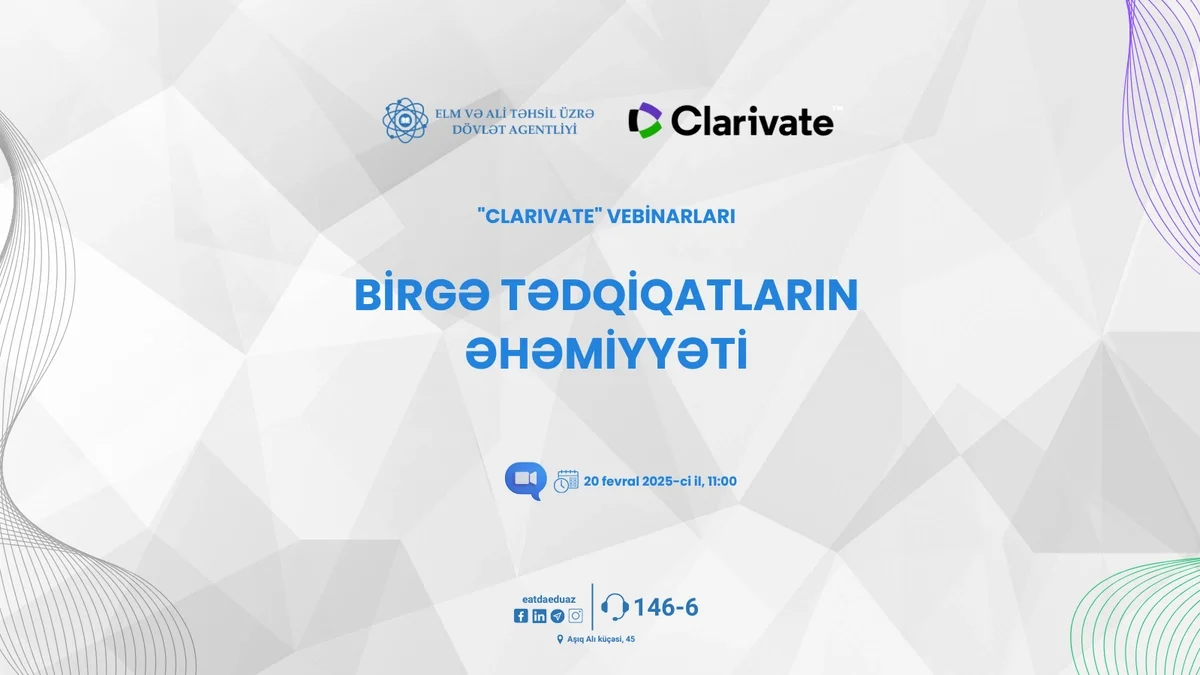 "Clarivate" vebinarları davam edir