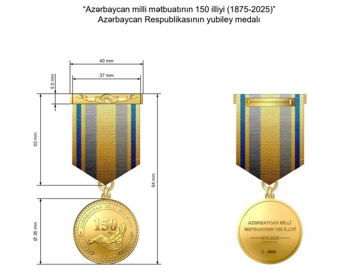 Mətbuatın 150 illiyi yubiley medalı TƏSİS EDİLDİ