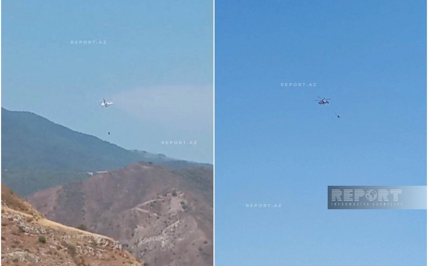 Ağdərədə yanğının söndürülməsinə helikopter cəlb olunub