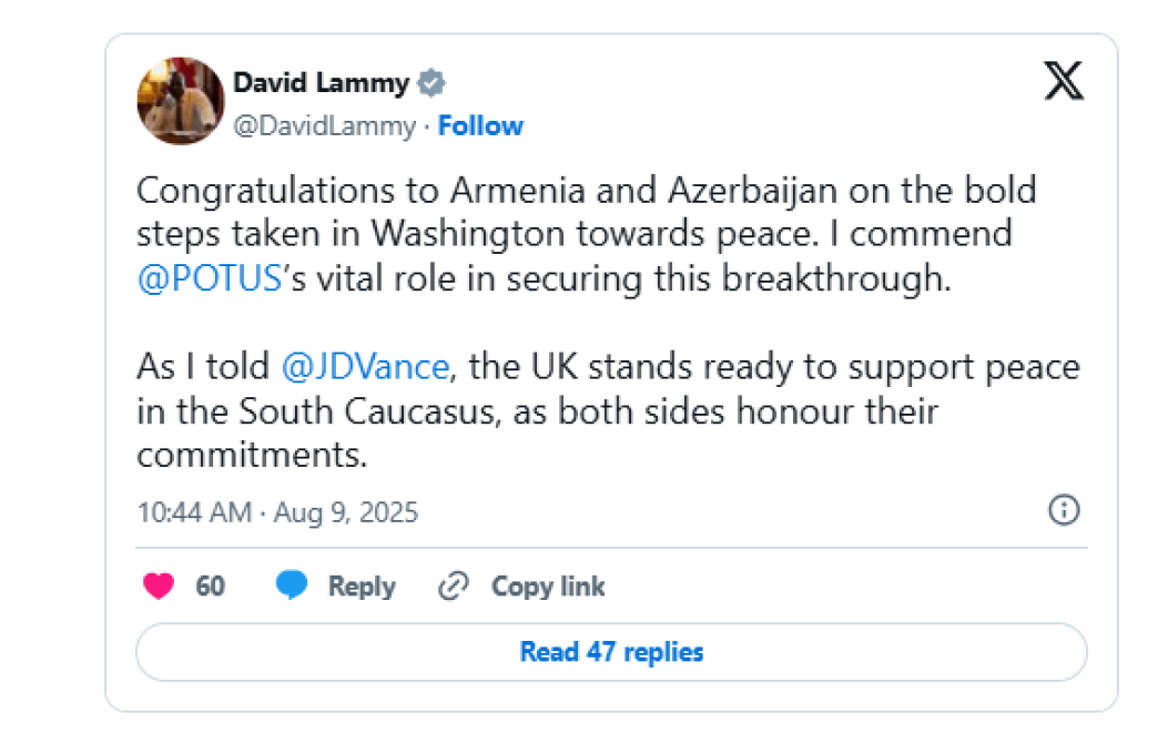 Britaniya XİN başçısı Azərbaycan və Ermənistanı təbrik edib Britaniya XİN başçısı Azərbaycan və Ermənistanı təbrik edib