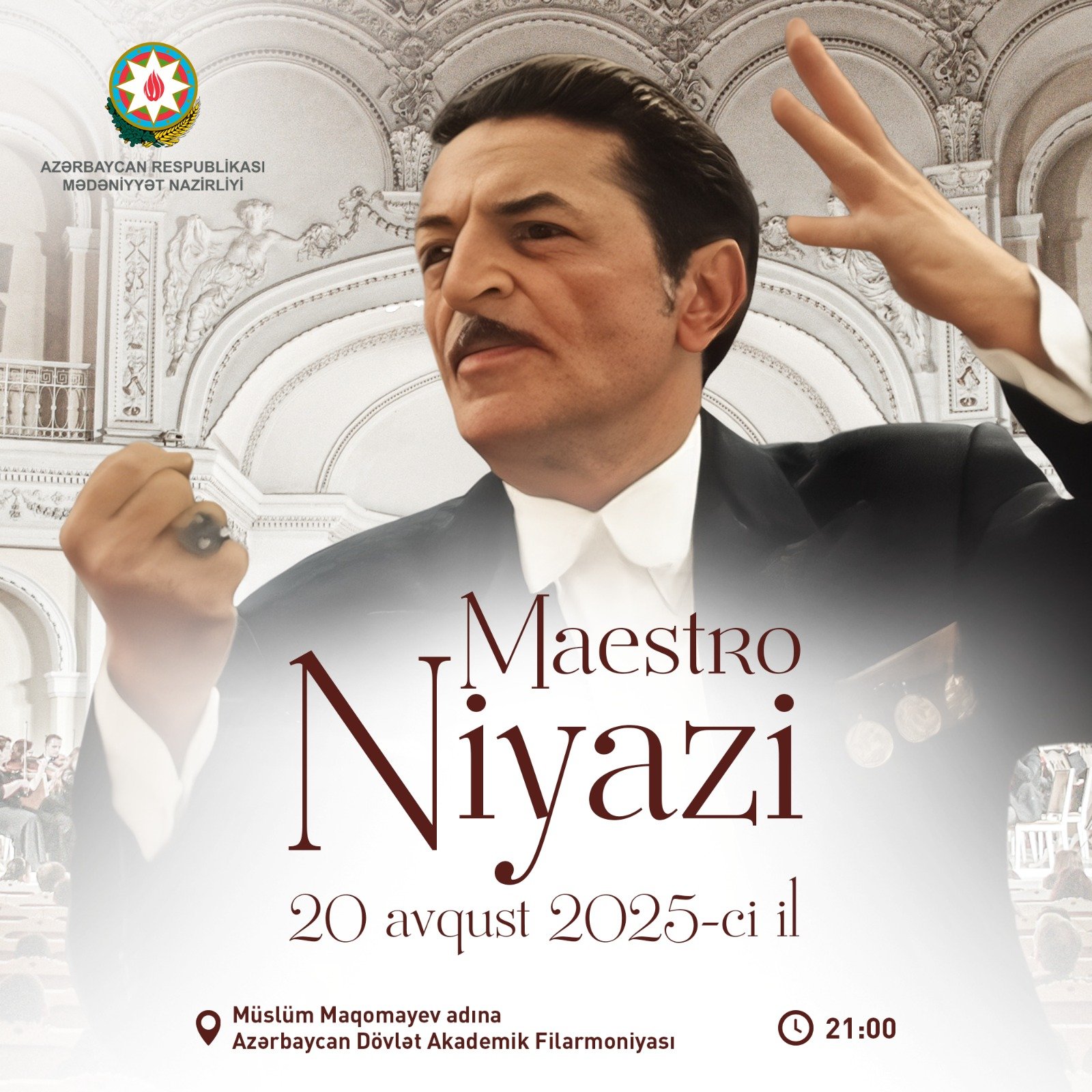 Mədəniyyət Nazirliyinin təşəbbüsü və təşkilatçılığı ilə Filarmoniyada Maestro Niyazinin doğum günü qeyd olunacaq