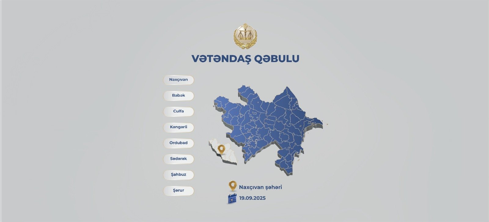 Ədliyyə naziri Naxçıvan şəhərində vətəndaşları qəbul edəcək