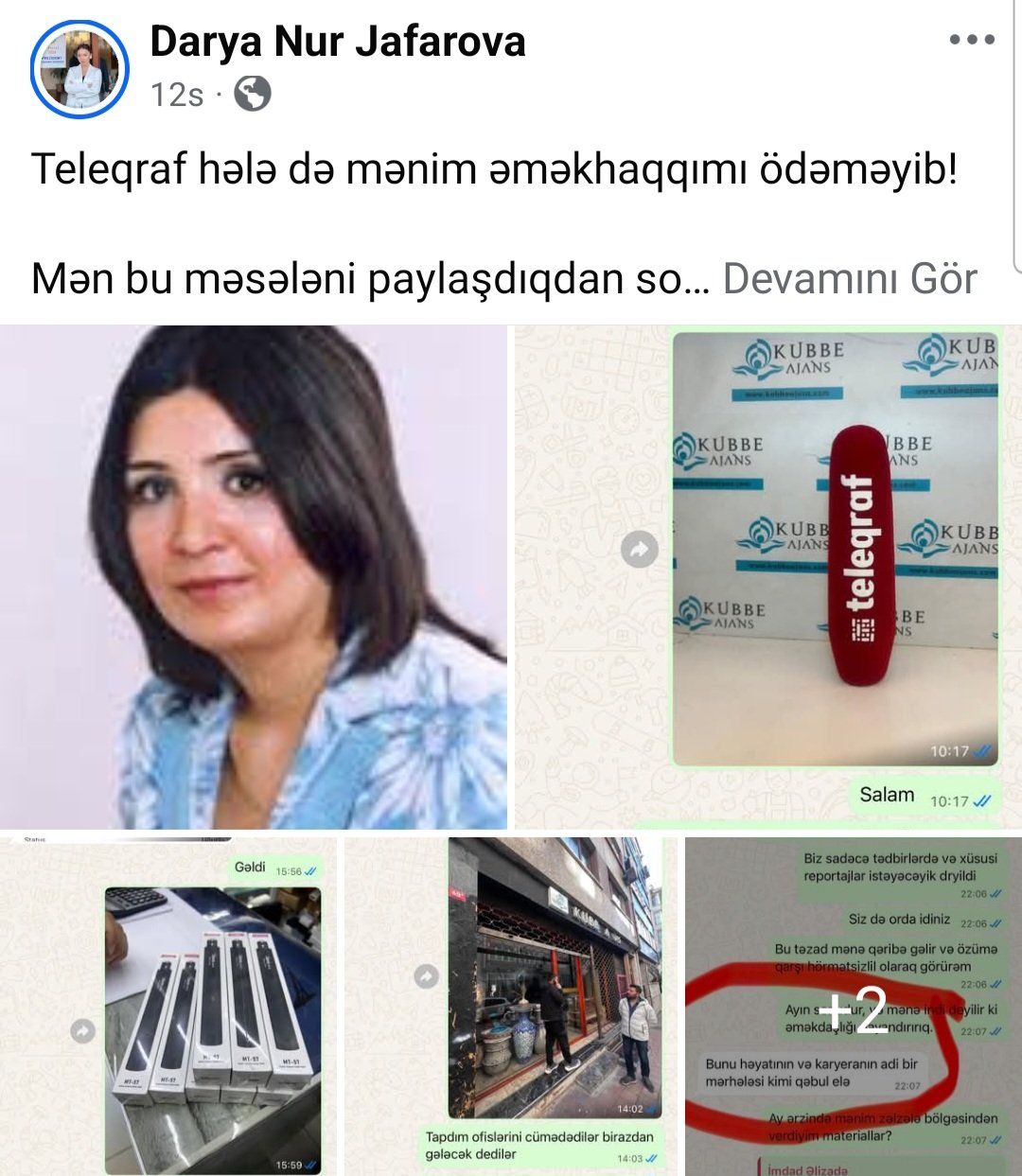 Jurnalist Dərya Cəfərova: “Teleqraf hələ də mənim əməkhaqqımı ödəməyib”