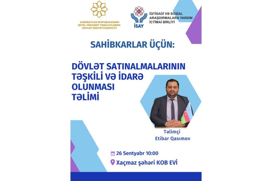 Xaçmazda sahibkarlar üçün təlim keçiriləcək
