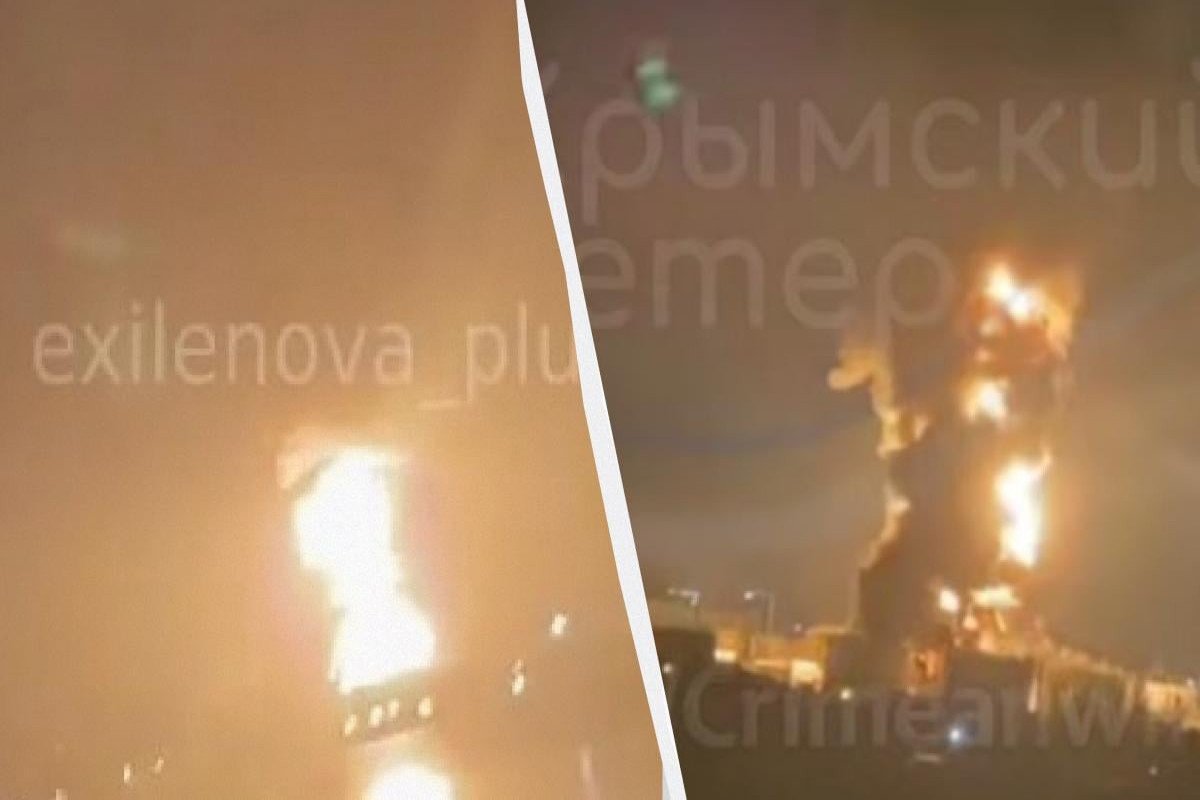 Ukrayna Krımda neft bazasını dronlarla vurub, günclü yanğın olub
