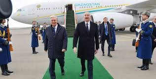 Azərbaycan Prezidenti İlham Əliyev Qazaxıstana dövlət səfərinə gəlib - FOTO